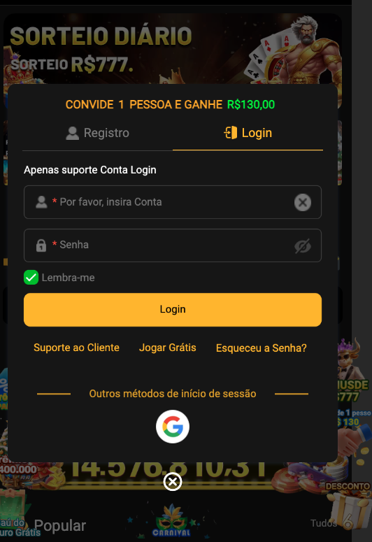 Aplicativo móvel xwin